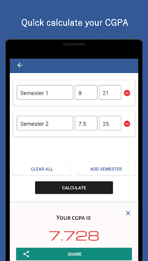 CGPA Calci Screen 3