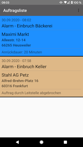 Android application AM mission screenshort