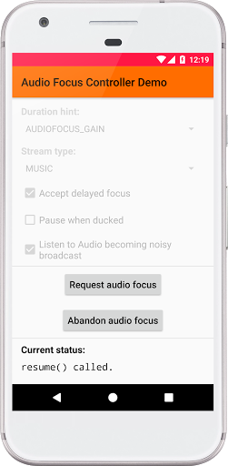 Audio Focus Controller Demo Screen 2