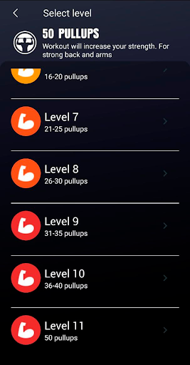 Screenshot of 50 Pull-ups BeStronger