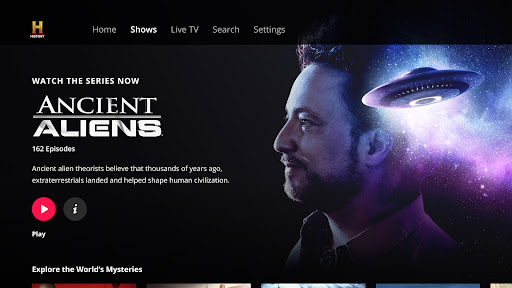 Screenshot of HISTORY: Shows & Documentaries