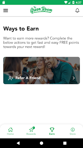 The Green Room Rewards Screen 3