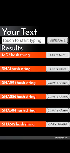 MD5 & SHAx Hash Generator Screen 3