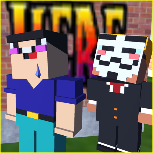 Hacker Vs Noob monster school logo