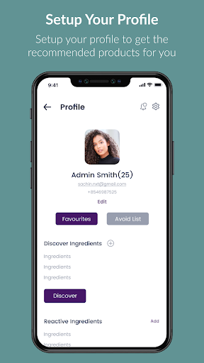 Android application Flares Reactive Ingredient App screenshort