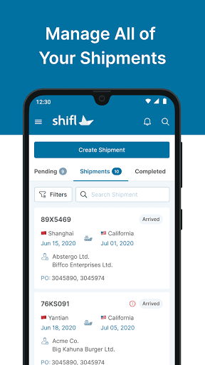 Android application Shifl screenshort