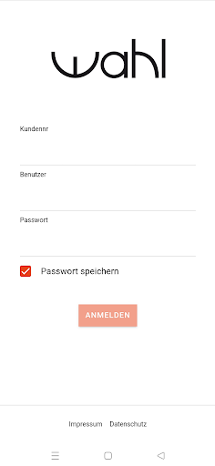 Android application Wahl GmbH screenshort