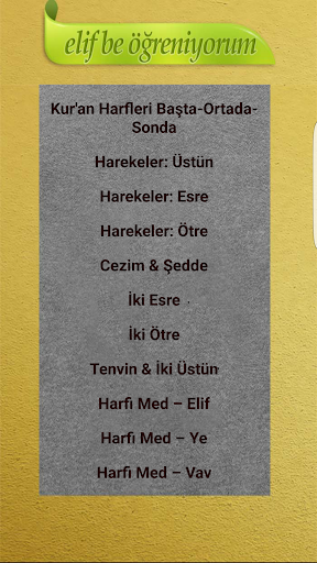 Android application Elif be öğreniyorum screenshort