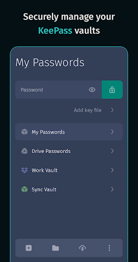 Android application KeeMobile Password Manager screenshort