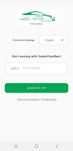 Android application Salam-Chauffeur screenshort
