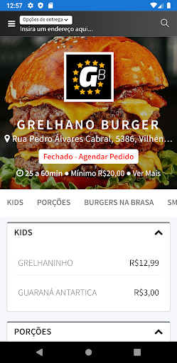 Android application Grelhano Burger screenshort