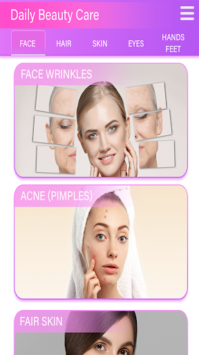 Android application Celebrity beauty care tips screenshort