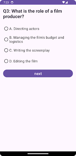 FilmMaster Quiz Screen 2