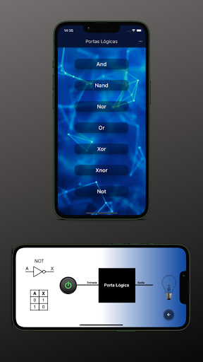 Android application Portas Lógicas screenshort