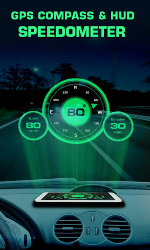 Android application GPS Compass & HUD Speedometer screenshort