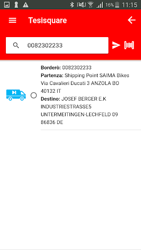 TESISQUARE SHIPMENT TRACKING Screen 3