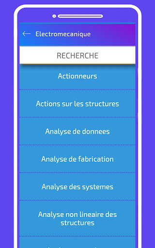 Android application Electromecanique screenshort