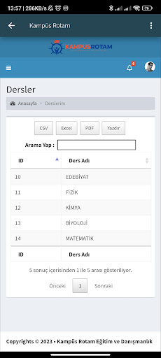 Android application Kampüs Eğitim Sistemi screenshort