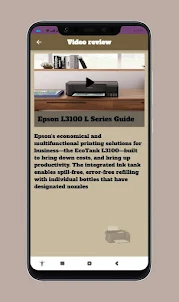 Epson L3100 L Series Guide