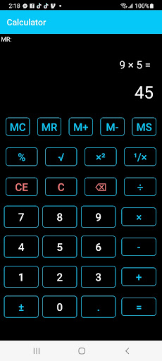Calculator with Memory Screenshot