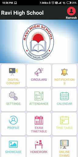 RAVI HIGH SCHOOL Parent App Screen 3