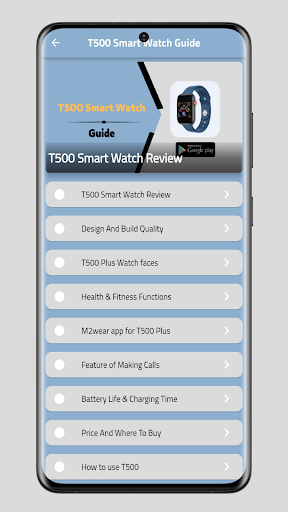 Android application T500 Plus Smart watch Guide screenshort