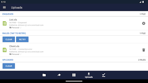 Screenshot of ownCloud