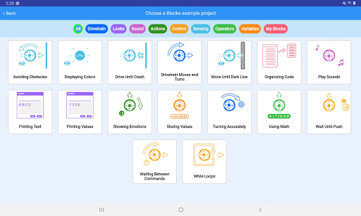 Android application VEXcode 123 screenshort