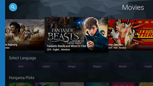Android application Hungama Play for TV - Movies, screenshort