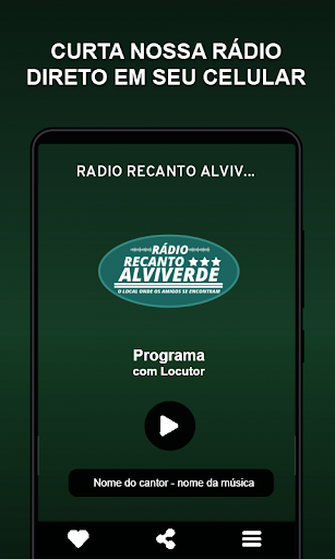 Android application Rádio Recanto Alviverde screenshort