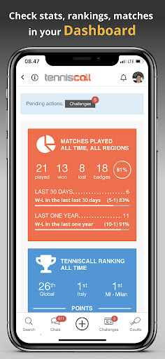 Android application TennisCall | Sports Player App screenshort