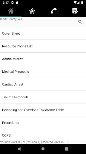 Android application Clark EMS Protocols screenshort