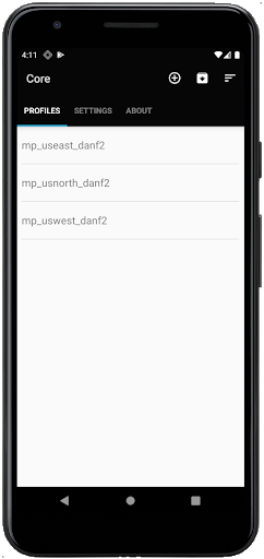 Android application Glacier Core screenshort