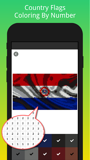 Flag Country Coloring ByNumber Screen 3