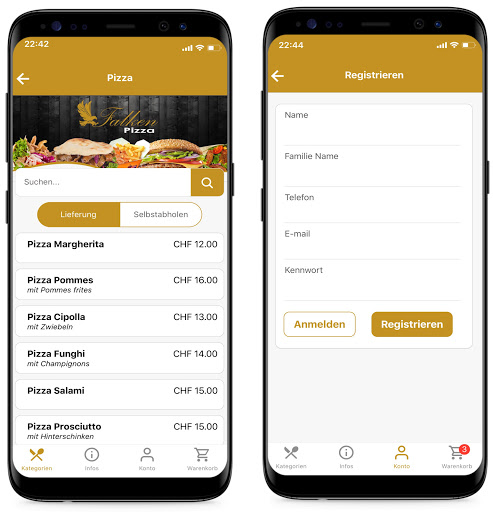 Android application Falken Pizza screenshort