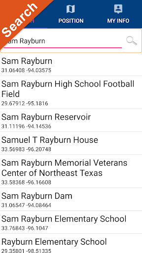Sam Rayburn Offline GPS Charts Screen 2