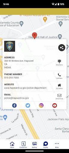 Hayward Police Department Screen 2