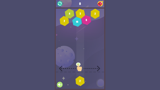 Android application 2048 physics in zero gravity screenshort
