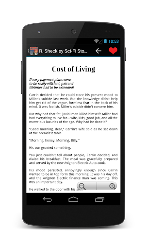 R. Sheckley Sci-Fi Stories Screen 2