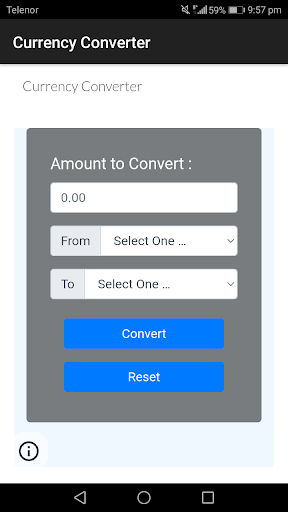 Android application Currency Converter screenshort
