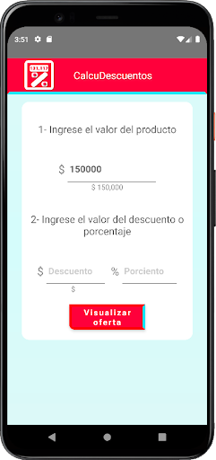 CalcuDescuentos Screen 2