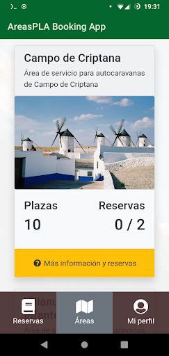 AreasPLA Booking App Screen 3