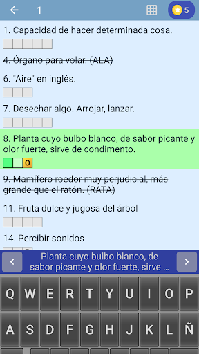 Crucigrama en español Screen 2