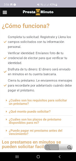 PRESTA MINUTO Screen 3