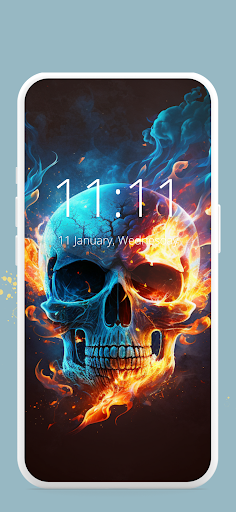 Blue Flame Skull Wallpaper