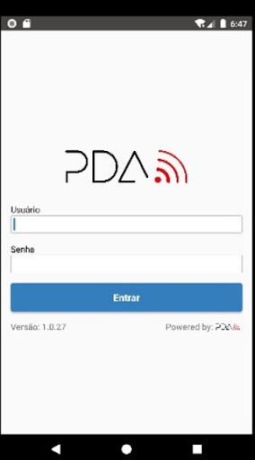 Android application PDA - Inventário screenshort