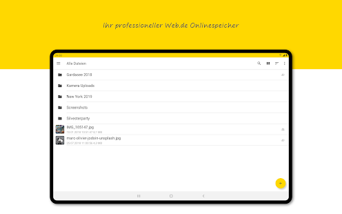 WEB.DE Online-Speicher Screenshot