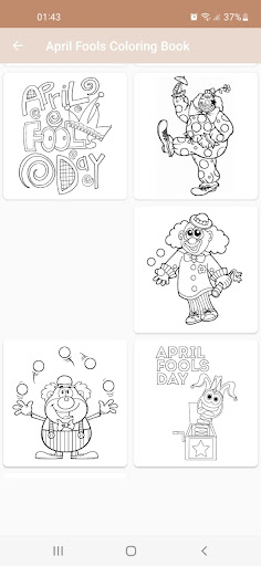 April Fools Coloring Book Screen 2