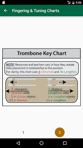 Trombone Fingering & Tuning Screen 2