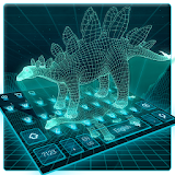 3d hologram dinosaur keyboard tech future icon